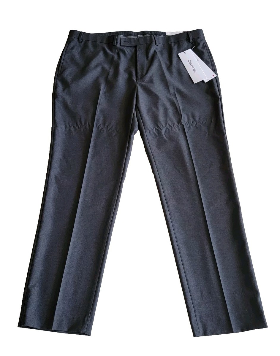 MSRP $95.00 New Calvin Klein Grey Men's Dress Pants Size 42W x 32L NWT