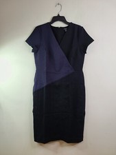 Ann Taylor Color Block Dress Size 6 Black / Purple NWT