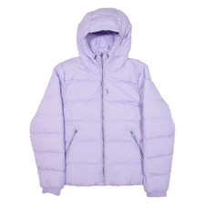 Jack Wolfskin Insulated Womens Puffer Jacket Purple Hooded Uk 10