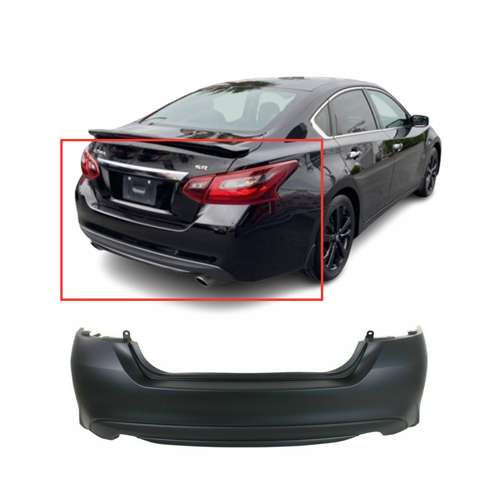 Rear Bumper Cover for Nissan Altima 20162018 S SR SL 850229HS0H