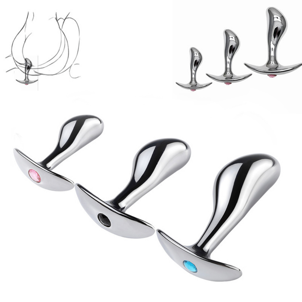 Water of Anus Plugs Stainless Steel Round Metal Jewel Gift Massager Unisex 