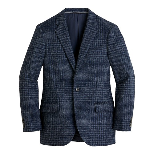 J.CREW blazer navy blue chore cotton linen chino 38 suit jacket
