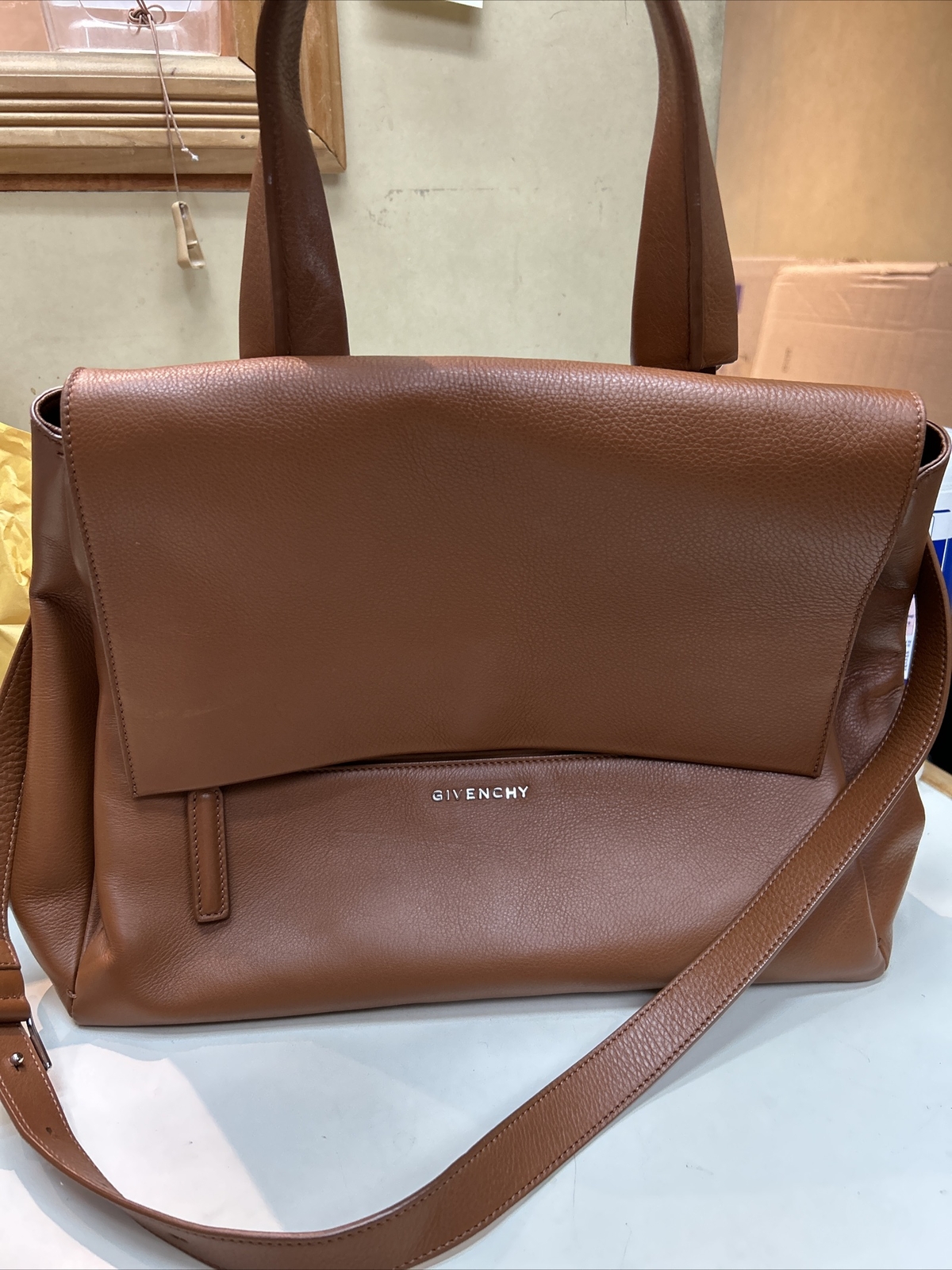 Givenchy Pandora Large Brown Leather Shoulder Bag - image 1