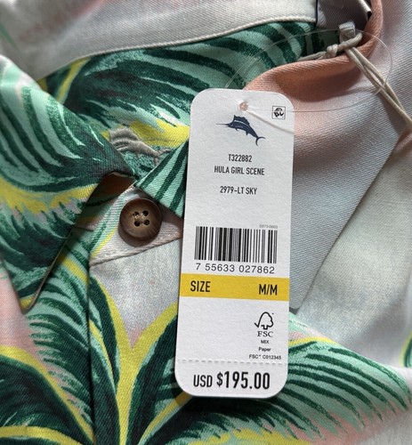 Neu mit Etikett Tommy Bahama Hula Mädchen bestickt Kurzarm 100 % Seide 189 $ unverbindliche Preisempfehlung des Herstellers - Bild 5 von 9