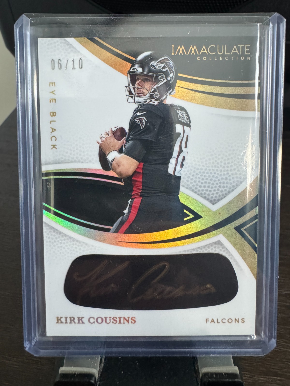 2025 Panini Immaculate Kirk Cousins 6/10 Eye Black Auto