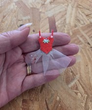 Ballerina - Ballet - TuTu Confetti - Red Embroidered Iron On Applique Patch