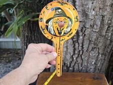 Antyczna puszka na Halloween 🧌Drewno 🕷 Czarownica🎃 Wiosło Knocker Zabawka🕸🌛Impreza Ulubiona~USA