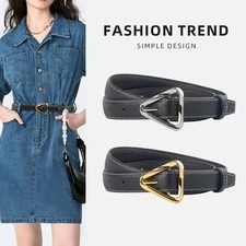 Real Leather Waist Belt Fashion Gold Silver Buckle Women Dresses Coats Waistband