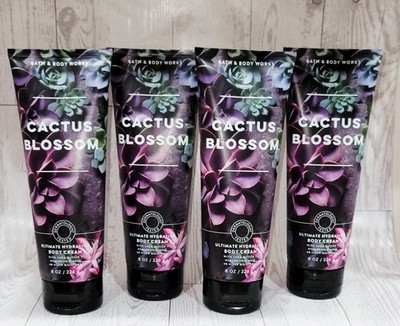 4 Bath & Body Works Cactus Blossom Purple 24hr Ultra Shea Body Cream 8oz NEW Lot