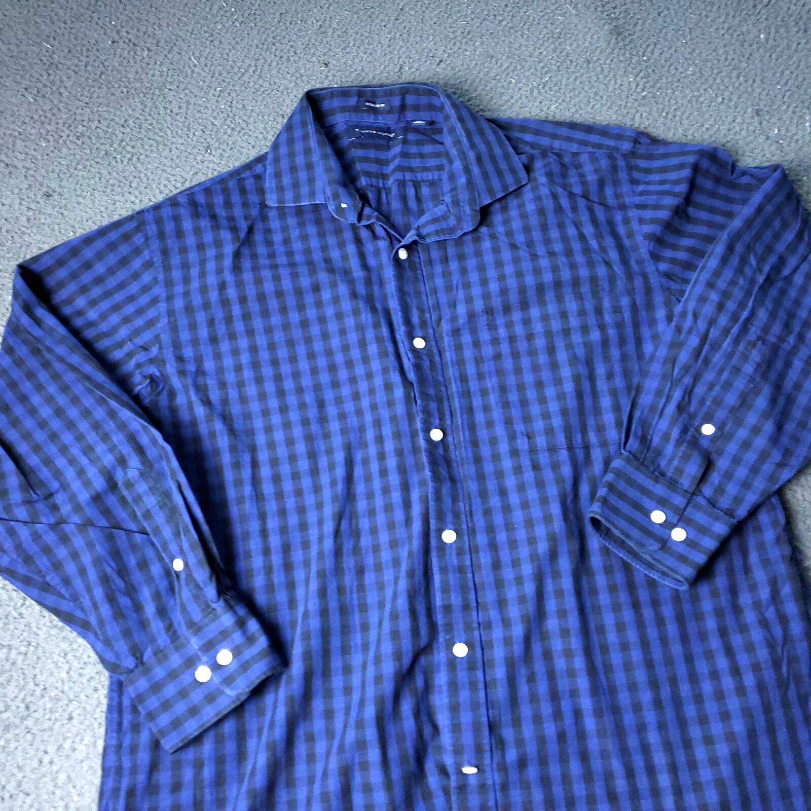 Tommy Hilfiger Button Shirt Mens L Large Regular Fit Blue Long Sleeve Dress thumbnail 2