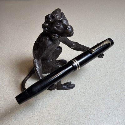Parker Duofold Black Fountain Pen 4''-1/2'' With WINNER Imprint on Barrel Nice!!!