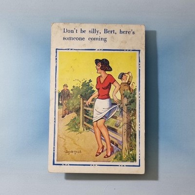 Donald Mcgill Comic Postkarte 1950 Glamour Upskirt Bloomers Jemandes kommt