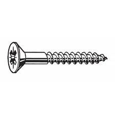 Wood Screw, #4, 3/4 In, Plain 18-8 Stainless Steel Flat Head Phillips Drive,