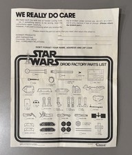 Vintage Star Wars Droid Factory Parts List Instructions Manual Kenner 1979 ANH