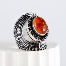 Silberring, Ring, 925 Sterlingsilber, Giftring, Geheimfach, massiv, edel, 59