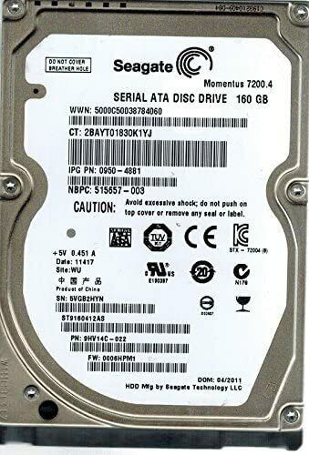Seagate ST9160412AS 160GB Laptop 2,5" SATA Festplatte 9HV14C-300