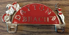 Vintage Reproduction Daytona Beach Motorcycle License Plate Attachment 