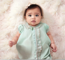 Mint Ruffle Smocked Gown