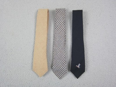 Vintage Neck Tie Lot of 3 Mens John Henry Roxburgh Heather Mist Wool Classic 70s
