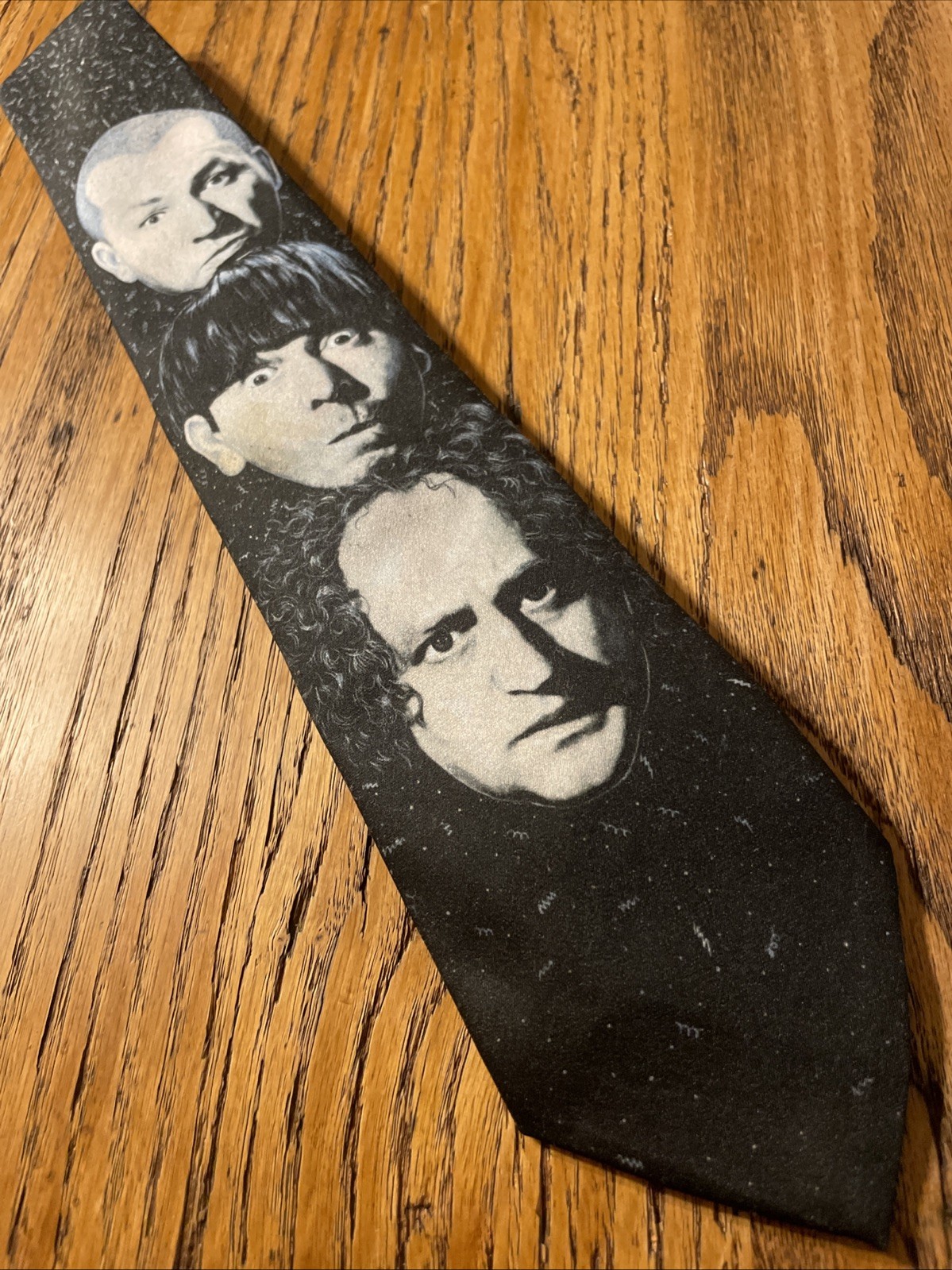 Vintage 90s Ralph Marlin Polyester Novelty Tie The Three Stooges Larry Moe Curly