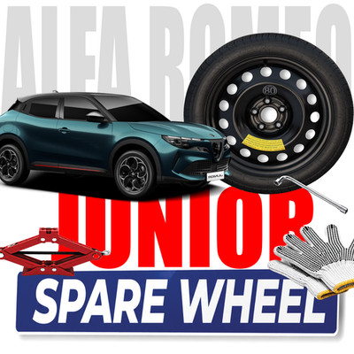 Space Saver Spare Wheel 4 Holes 17 For Alfa Romeo Junior With Jack + Wrench Bag