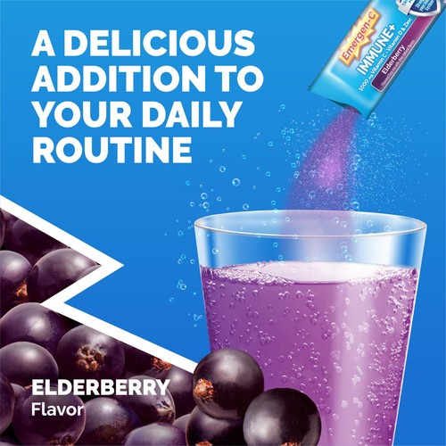 Immune+ C 1000mg (18 Count, Elderberry) Dietary Fizzy Drink Mix Packets - Picture 5 of 10