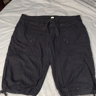 ????OLD NAVY MED Stretch BERMUDA PANTS FADED BLACK CHARCOAL LOOK