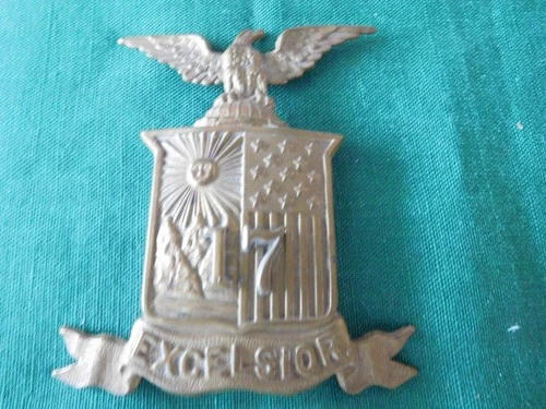 Civil War Era Union Army NY National Guard 17+47th Excelsior Brigade Shako Badge