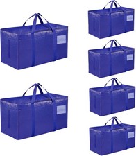 Storage (Blue), Foldable for College Dorm, 6 Pack-Extra Large Heavy Duty Mo