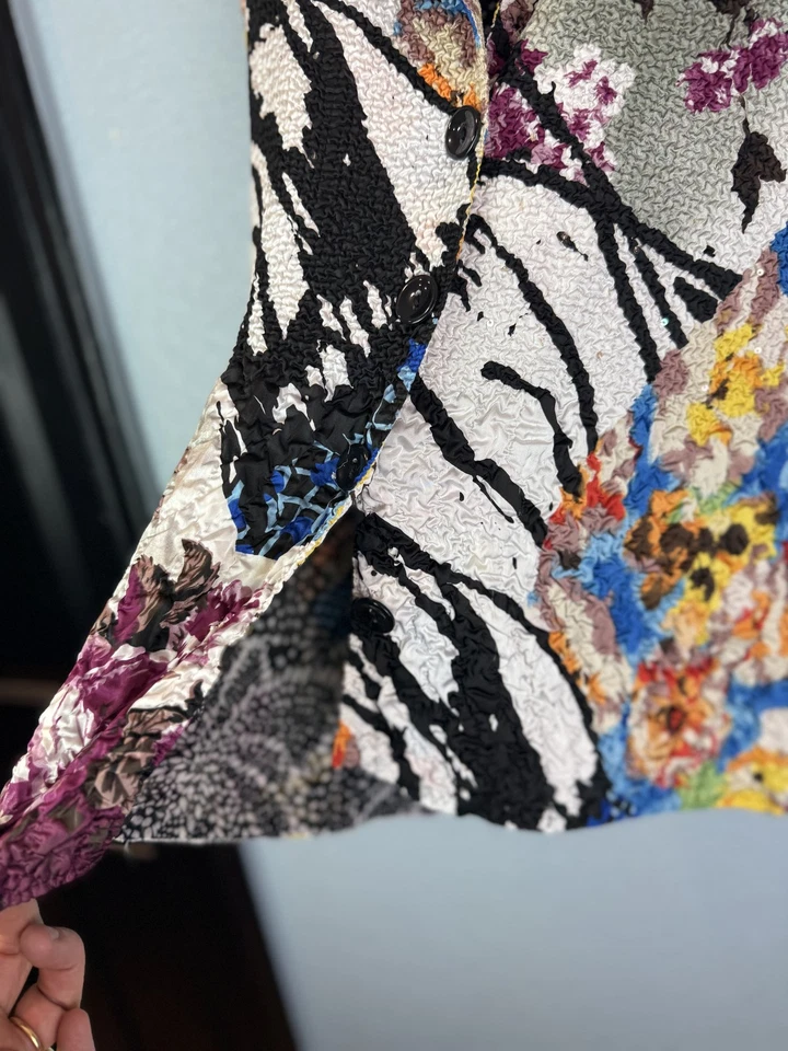 Alberto Makali Jacket Womens Large Patchwork Floral Animal Print Blazer - Image 2 of 4