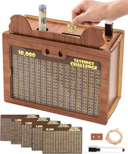 Money Saving Box, 10000 Wooden Piggy Bank for Adults Kids, Coin Cash Box Gift...