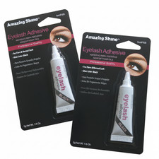 2 PACK Amazing Shine Eyelash Adhesive Glue BLACK Professional Quality 5g 1/6 Oz