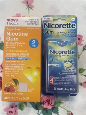 Nictoine Gum 2mg & 4mg Fruit Flavored & White Ice Mint Assorted Lot FRESH SEE
