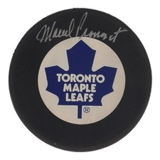 Marcel Pronovost Signed Toronto Maple Leafs Logo Puck (Beckett) 5xSty. Cup Champ