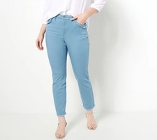 Dennis Basso Stretch Twill Slim Leg Ankle Colonial Blue 10 New