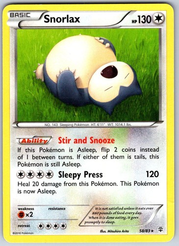 Snorlax 58/83 Rare Generations Pokemon Lightly Played