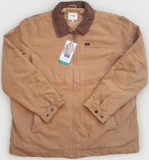 Wrangler canvas work jacket mens XL Brown Quilted lining Brown corduroy collar