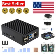 Aluminum Raspberry Pi 4 Case with Passive Cooling and Easy Access-Black