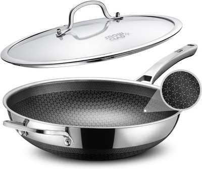 Non-Stick Wabenpfanne, Tri-Ply Edelstahl, Induktionsgeeignet, Spülmaschinenfest
