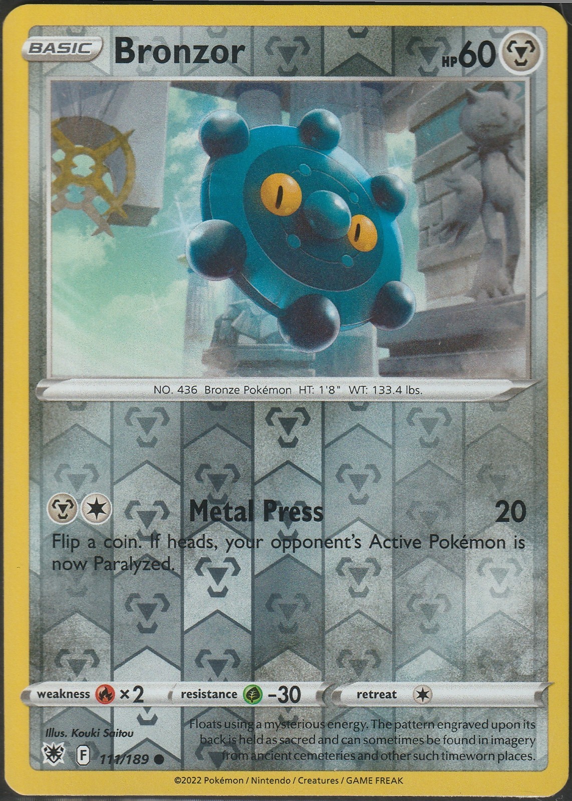 Bronzor 111/189 Reverse Holo | Astral Radiance | Pokemon Card | MP
