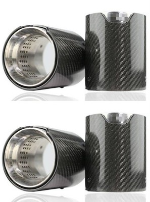 4PCS Carbon Fiber Exhaust Tip Pipe Fit for Bmw M5 F90 M Performance 2018+