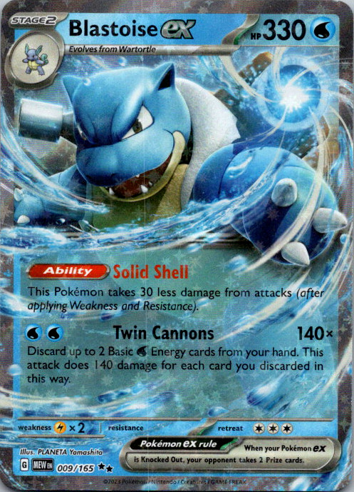 Blastoise ex - 009/165 - Pokemon 151 Ultra Rare Card NM