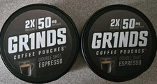 2 Containers Double Espresso 2X Caffeine Grinds Coffee on Shark Tank New