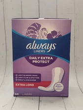 Always Daily Extra Protect Liners, Unscented, Anti-Bunch, 68 Liners 