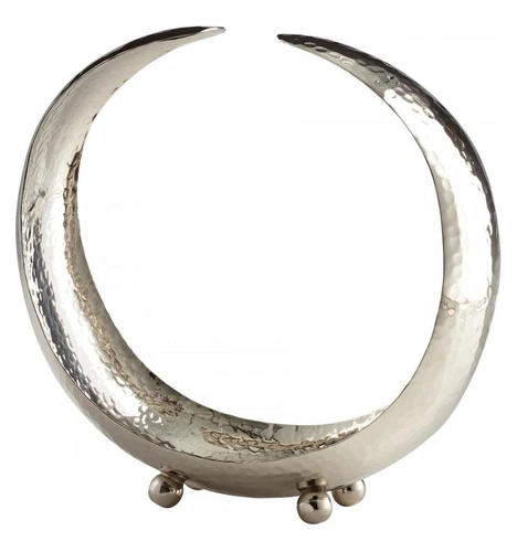 Nickel Crescent 14 Inch Wide Brass Tray Made in India - Picture 1 of 1