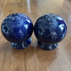 Fiesta Ware Salt Pepper Twilight Blue Art Deco Ball Shape New Condition