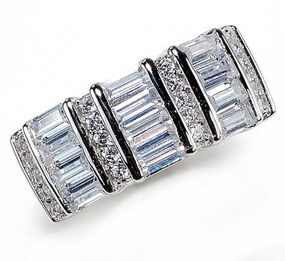 2CT Heat Treated Moissanite 925 Solid Sterling Silver Ring Sz 6,7,8,9 CA9