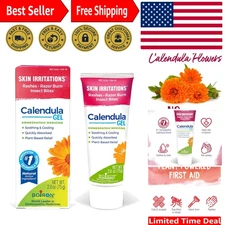 Cooling Calendula Gel for Fast Relief of Skin Irritations - Non-Greasy 2.6oz