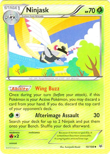 Ninjask - 10/108 - Uncommon (Lp) Roaring Skies - Grass Pokémon