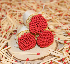 500pcs Red tips wooden matches. Candle Gift Basket decor 4,7cm 1.85"